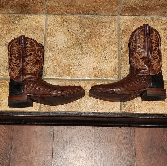 SOLD!!! Tony Lama Ostrich Boots - 10B - Picture 4 of 12